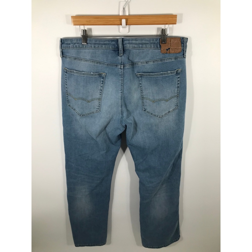American Eagle Jeans Mens 36x32 Blue Original Boot Medium Wash Stretch Denim - Picture 3 of 9